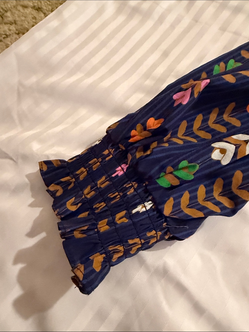 Umgee Navy Floral-Print Ruffle Front Blouse - Picture 14 of 15